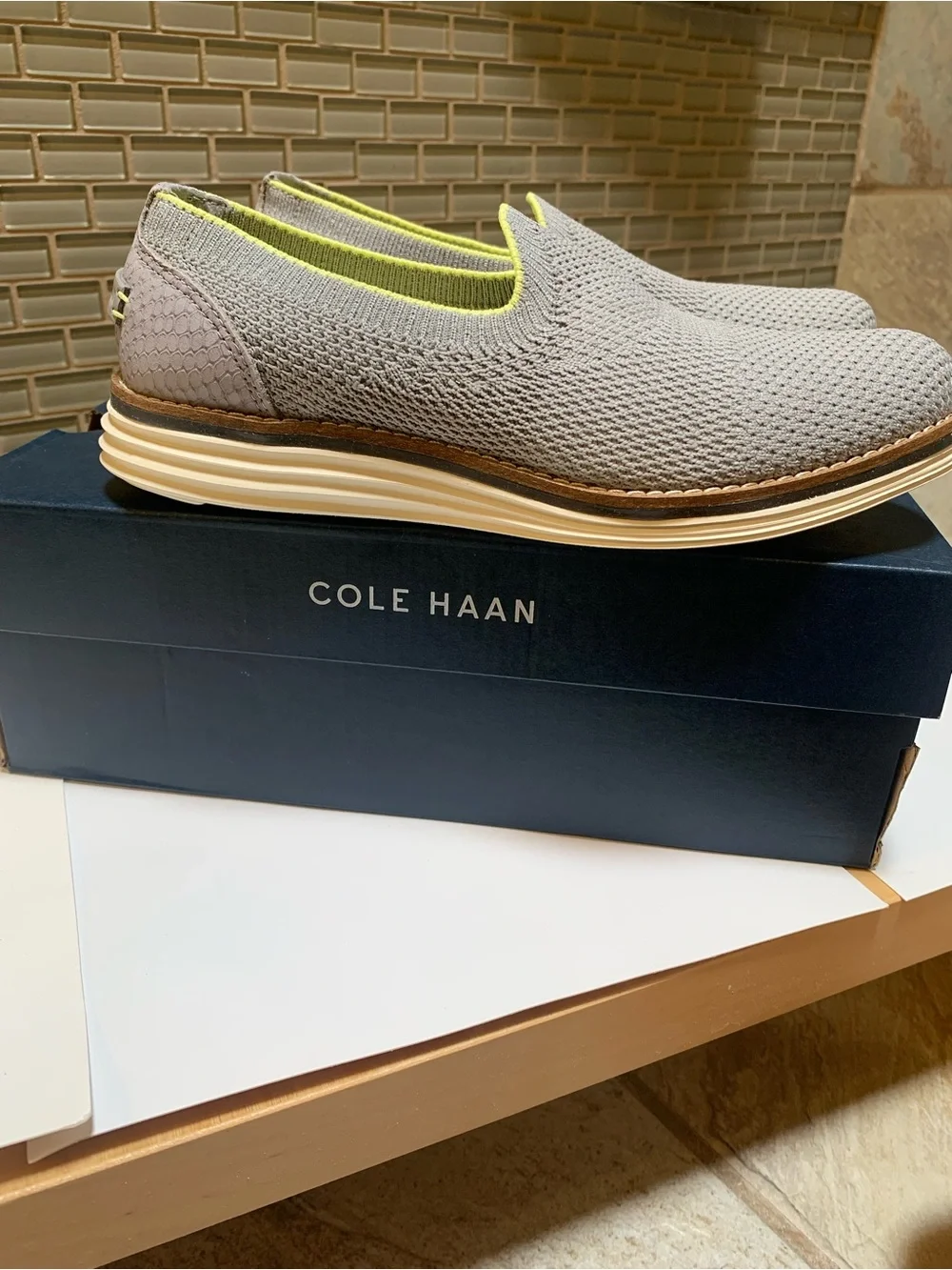 New with box Cole Haan Size 5 Women’s Shoes Slip-On Loafers Color Sleet Gray